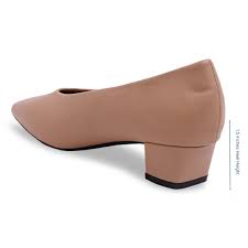 Step Minimalist Nude Block Heel Pumps (2.5 inch)